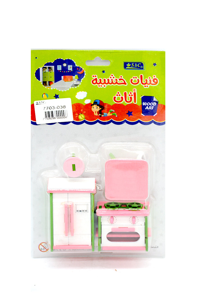 SBC CRAFT WOODEN FURNITURE 4PCS IN BLISTER 7703-038